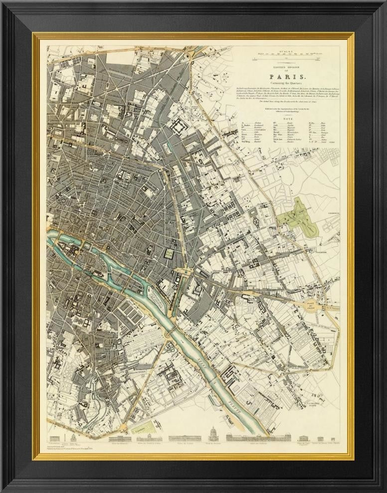 "Paris, France, 1834"  by Society for the Diffusion of Useful Knowledge, 21x26"