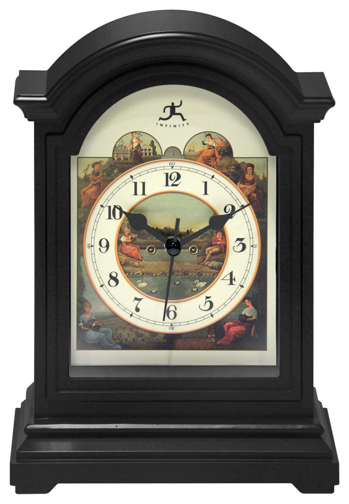 Black Plastic 9" Tabletop Clock