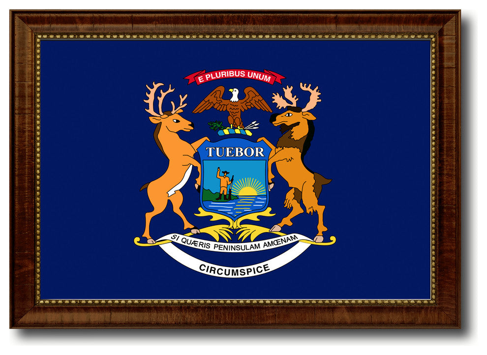 Michigan State Flag Canvas Print, 15"x21"