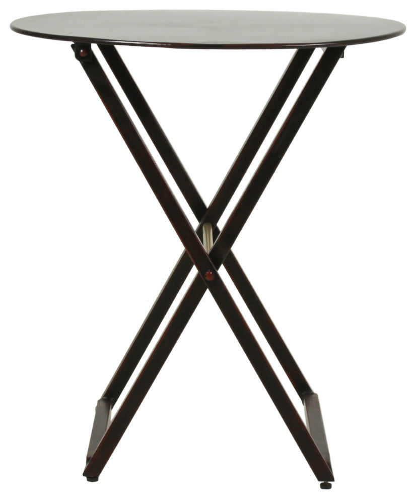 East at Main 20-inch Bronze Round Folding Side Table