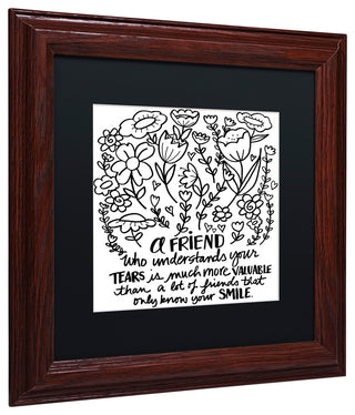 Elizabeth Caldwell 'A Friend' Art, Wood Frame, Black Mat, 11x11