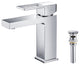 Cubic Single Hole Bathroom Faucet KBF1002, Chrome, W/ Drain