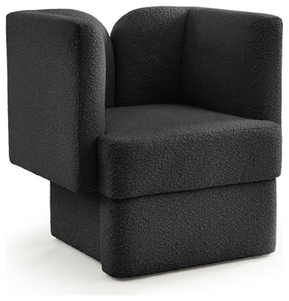 Marcel Boucle Fabric Upholstered Chair, Black, Chair