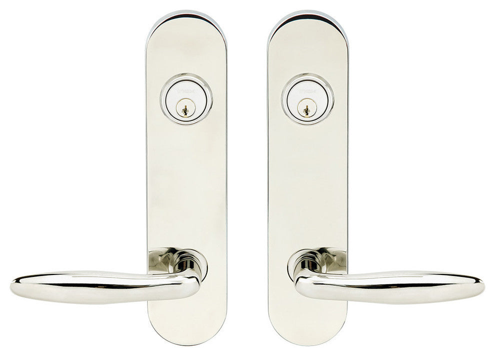 Summer Lever, Tubular Entry Double Cylinder, Polished Stainless Steel