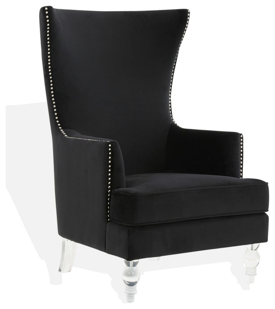 Safavieh Couture Geode Modern Wingback Chair, Black