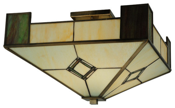 Meyda Lighting 50503 20"Sq Diamond Mission Flushmount
