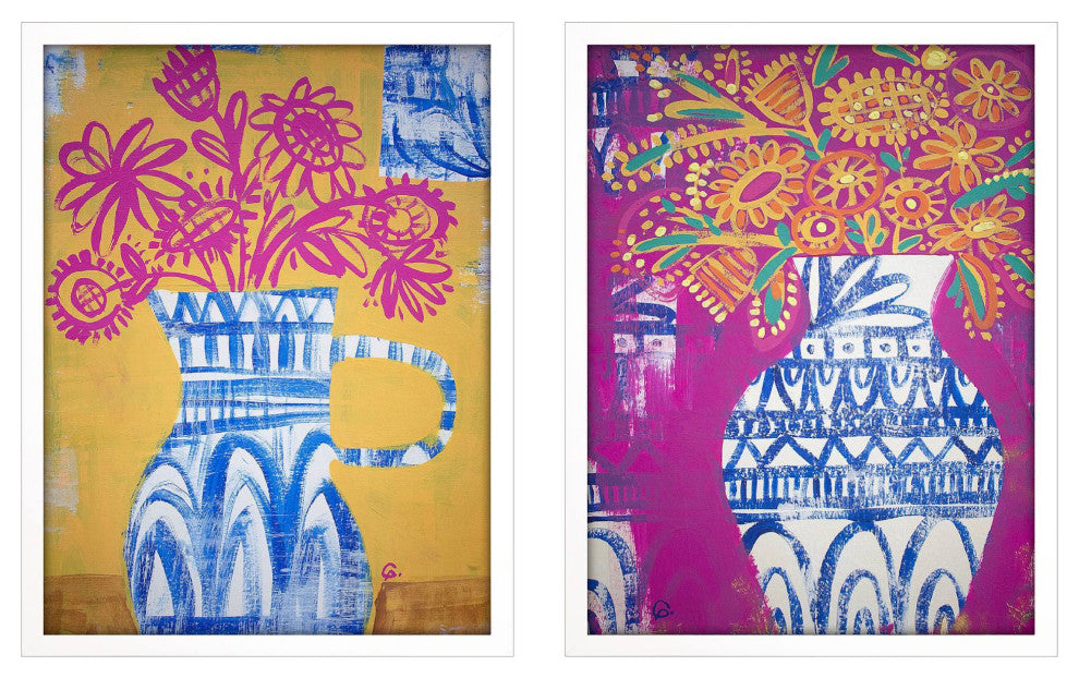 Talavera Vases Artwork, 2-Piece Set