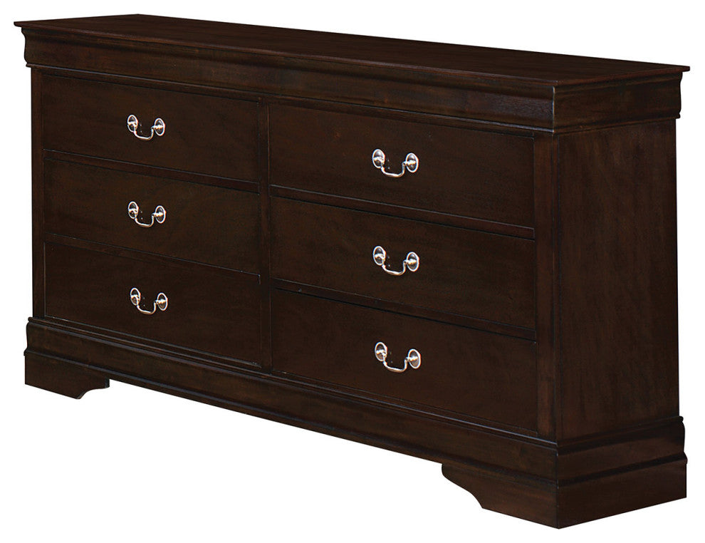 Wood Dresser with 6 Drawers, Cappuccino