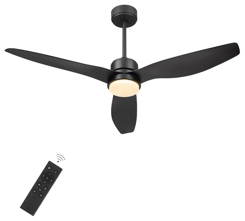 52'' 3 - Blade LED Propeller Ceiling Fan with Remote Control and Light Kit, Matt