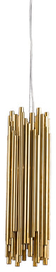 Gold Stainless Steel Rod Single Pendant Light Fixture