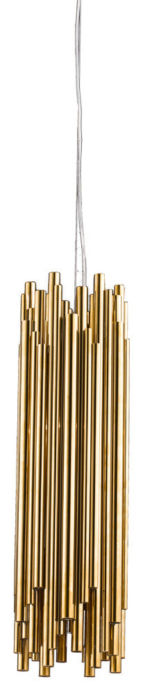 Gold Stainless Steel Rod Single Pendant Light Fixture