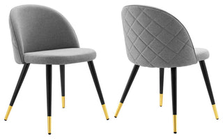 Cordial Upholstered Fabric Dining Chairs Set of 2, Light Gray