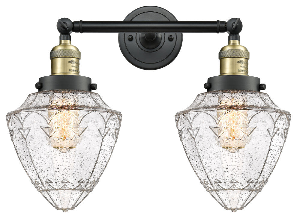 Innovations 208-BAB-G664-7 2 Light Bath Vanity Light, Black Antique Brass