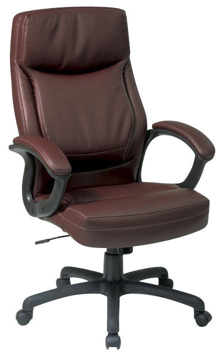 Executive High Back Burgundy Red Bonded Leather Office Chair