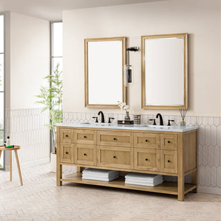 Breckenridge 72" Double Vanity, Light Natural Oak, 3CM Arctic Fall Top