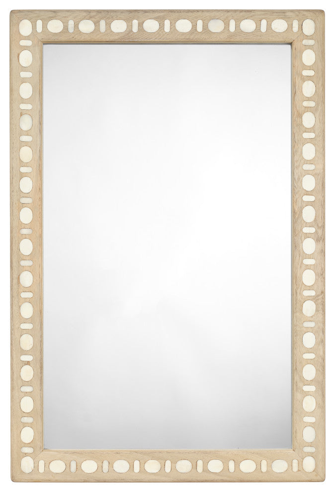 Sama Wood and Bone Inlay Rectangle Mirror