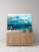 "White Splashing Surf" Painting Print on Wrapped Canvas, 18"x12"