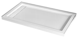 Marquette 60x32 Shower Pan Base With Reversible Drain, Glossy White