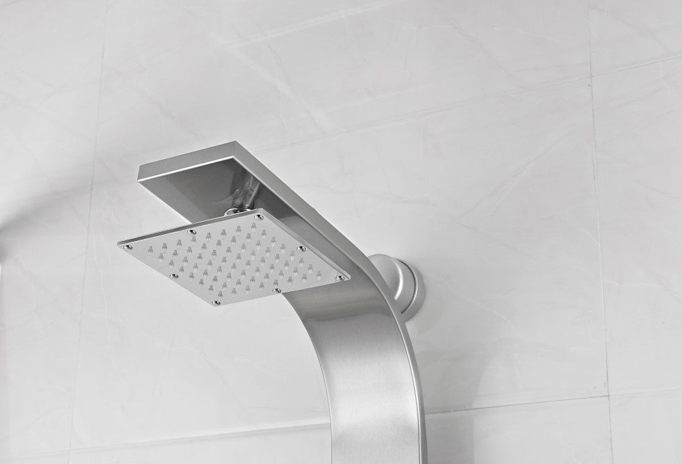 ANZZI Silent 40" Full Body Shower Panel, Brushed Steel