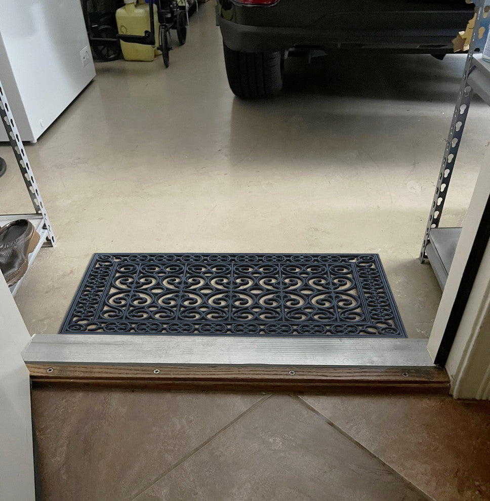 A1HC 3-Piece Rubber Grill Doormat Bundle, For Front, Patio & Garage Entrance