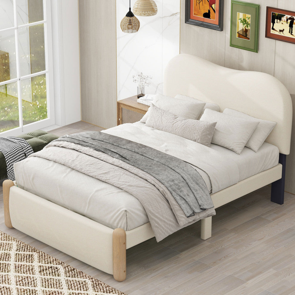 Gewnee Twin Size Upholstered Platform Bed