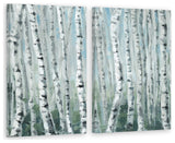 Skinny Tree Trunks III Diptych, 40"x30"