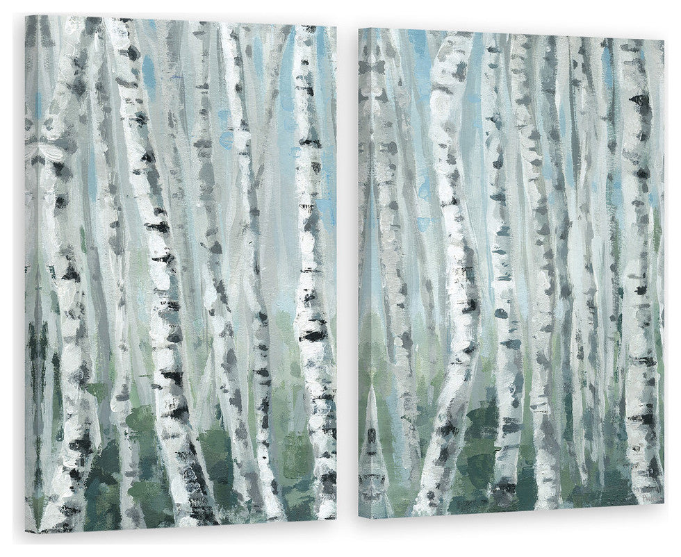 Skinny Tree Trunks III Diptych, 40"x30"