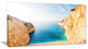 "Blue Sea in Between Big Rocks" Seashore Canvas Art, 32"x16"