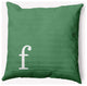 18" x 18" Modern Monogram Indoor/Outdoor Polyester Throw Pillow, Sage