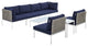 Harmony 8-Piece Sunbrella Basket Weave Outdoor Patio Aluminum Sectional Sofa Set