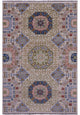 4' 1" X 6' 1" Geometric Mamluk Handmade Wool Rug - Q15932