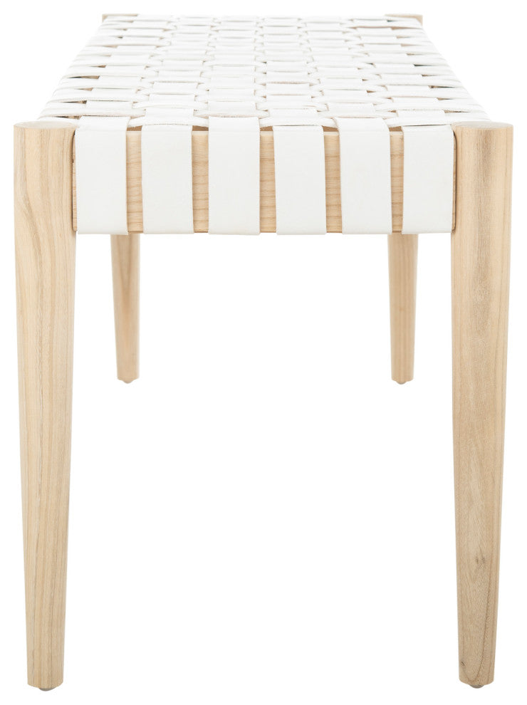 Safavieh Amalia Leather Weave Bench