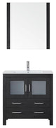 Dior 32" Single Bathroom Vanity, Zebra Gray With Slim White Ceramic