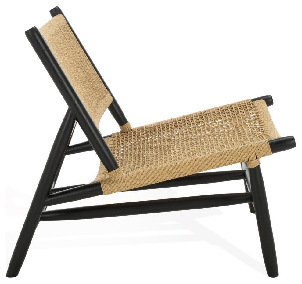 Safavieh Couture Chyanne Woven Accent Chair, Black/Natural