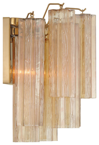 Crystorama Lighting Group ADD-303-AM Addis 2 Light 15" Tall Wall - Aged Brass