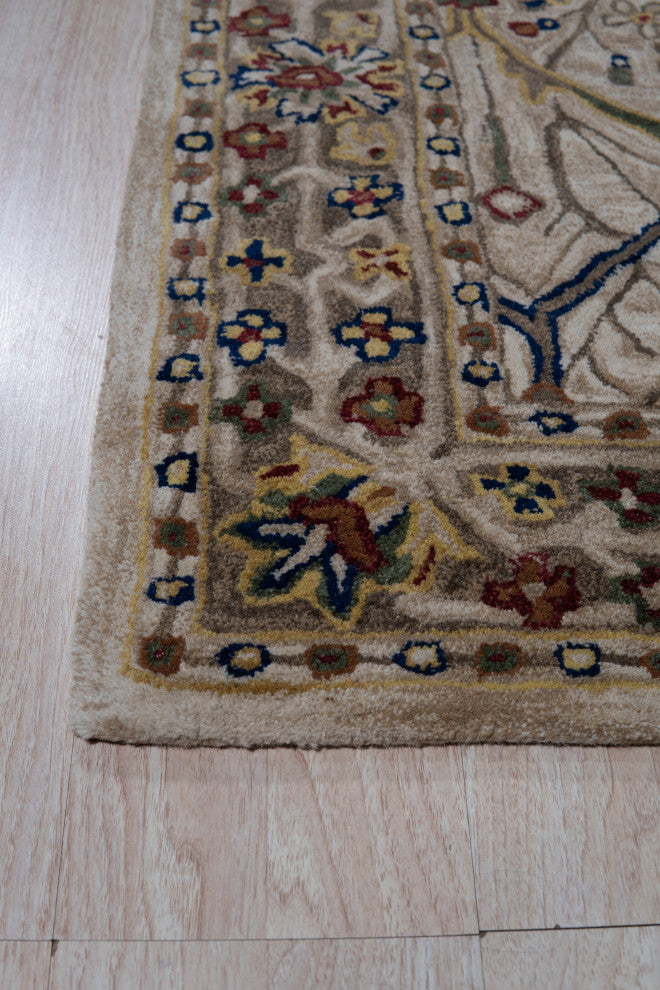 EORC Ivory Hand-Tufted Wool Morris Rug 7'9x9'9