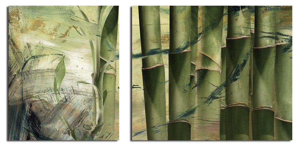 Bamboo Abstract Canvas Wall Art, 2-Piece Set
