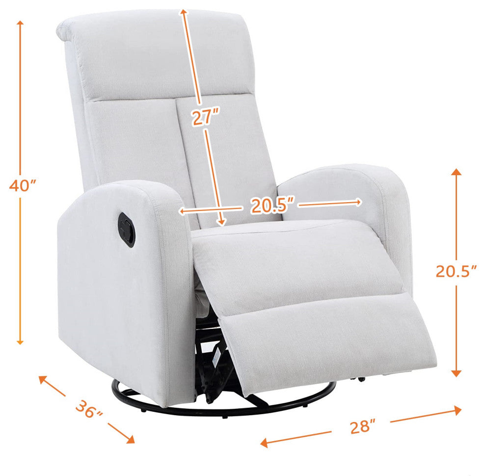Amber Swivel Glider Recliner, Gray