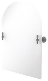 Frameless Arched Top Beveled Edge Tilt Mirror, Matte Gray