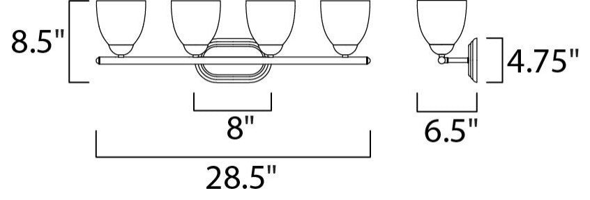 Axis 4-Light Bath Vanity Sconce, Polished Chrome