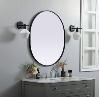 Elegant Decor Metal Frame Oval Mirror 30X36" in Black