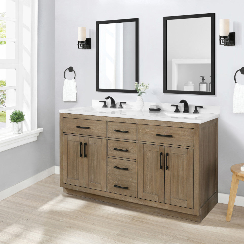 OVE Decors Bailey Vanity, Driftwood Oak, 60 Inches