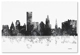 Marlene Watson 'Providence Rhode Island Skyline BG-1' Canvas Art, 12"x19"
