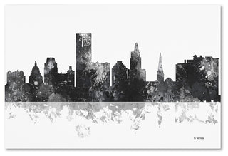 Marlene Watson 'Providence Rhode Island Skyline BG-1' Canvas Art, 12"x19"