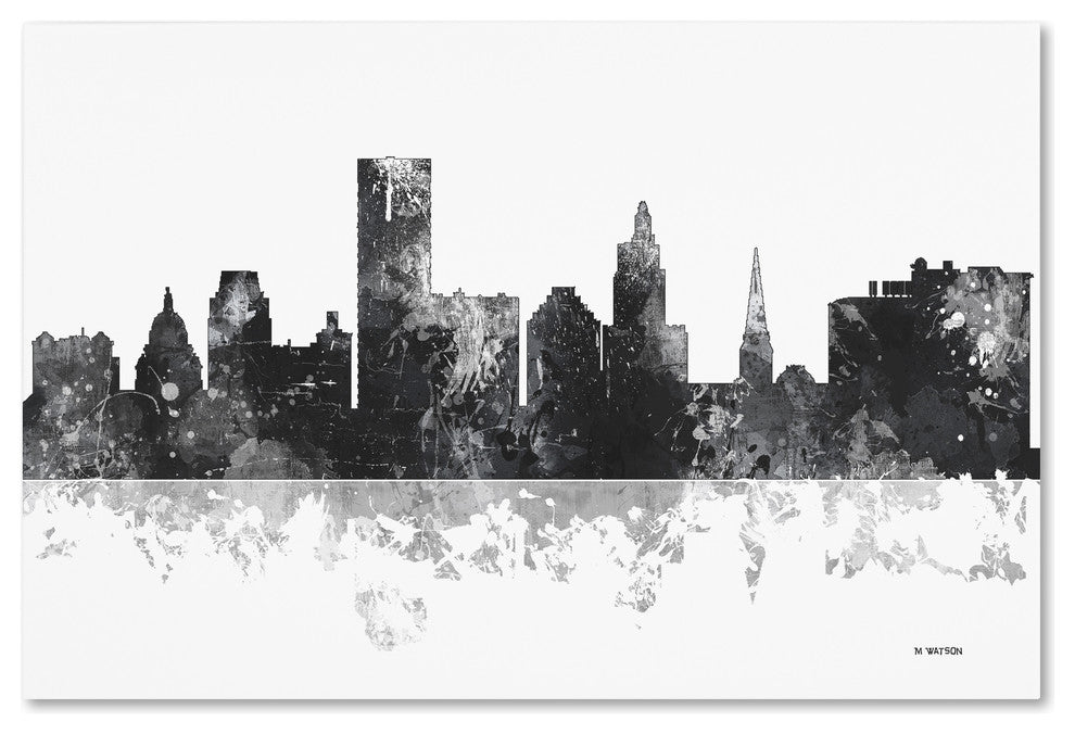 Marlene Watson 'Providence Rhode Island Skyline BG-1' Canvas Art, 12"x19"