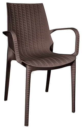 LeisureMod Kent Outdoor Dining Arm Chair