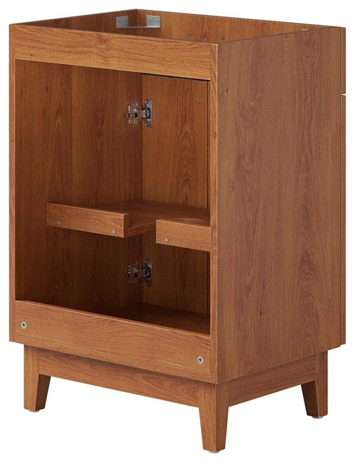 Modway Miles 24" Wood Bathroom Vanity Cabinet with Tapered Legs in Walnut