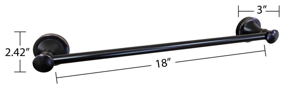 Dyconn Faucet BLNTB18-ORB London Series Towel Bar, 18 IN, Oil Rubbed Bronze