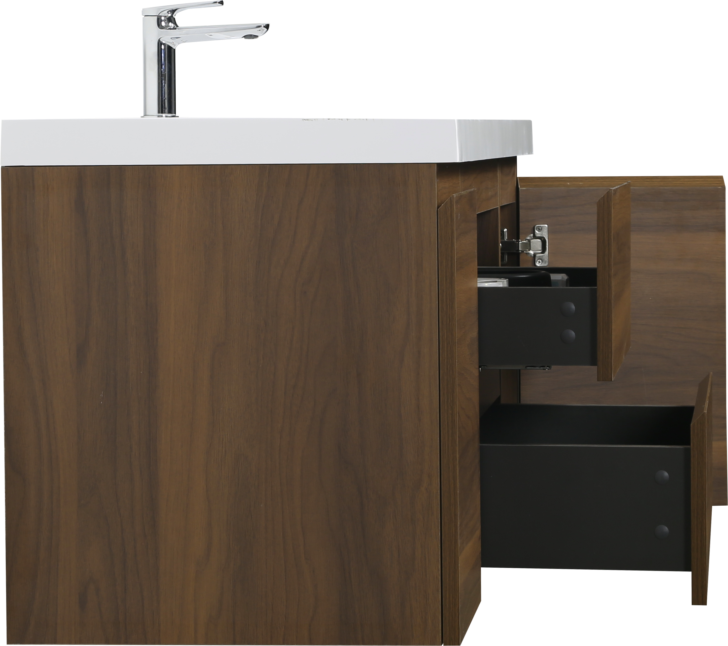 Alma-Pre 48"³ Wall Mounted Vanity With Integrated Sink, Ebony Brown