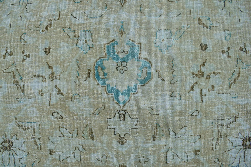 Fine Vintage Distressed Caylee Beige Rug 9'10"x11'5"